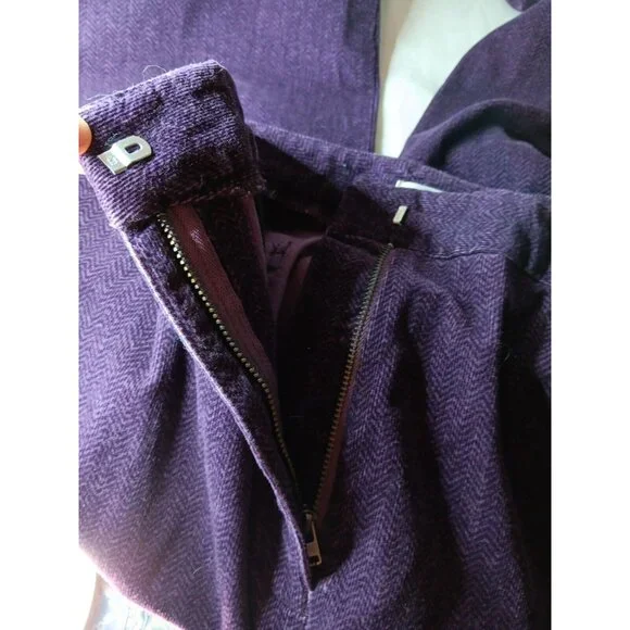 Villager Sport Liz Claiborne Women's 12 Plum Purple Chevron Corduroy Stretch - Picture 5 of 7